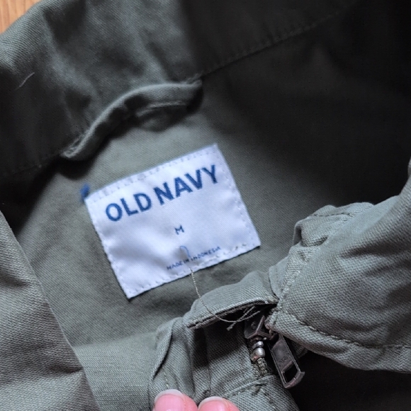 Old Navy Khaki Green Zip-Up Utility Jacket - Picture 2 of 3